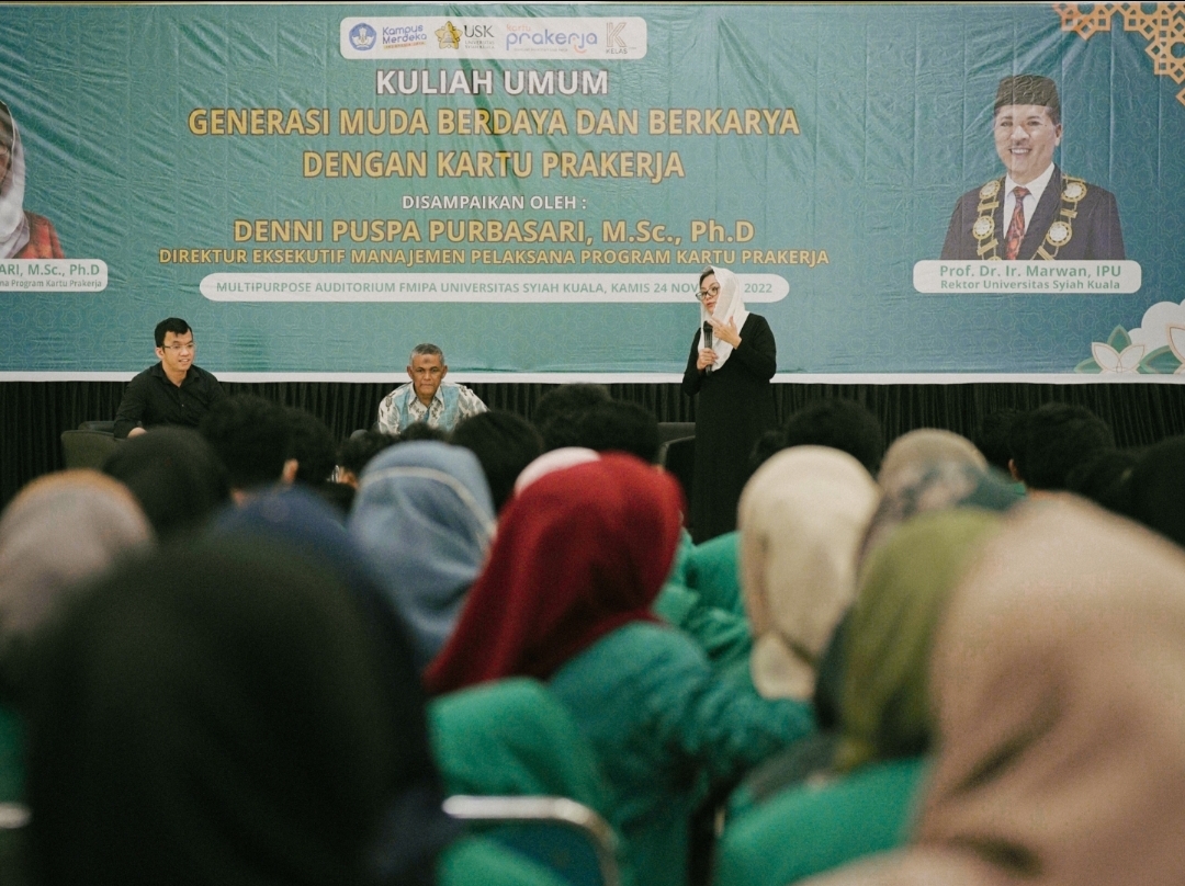 Kartu Prakerja Gelar Kuliah Umum 'Generasi Muda Berdaya dan Berkaya' di Aceh